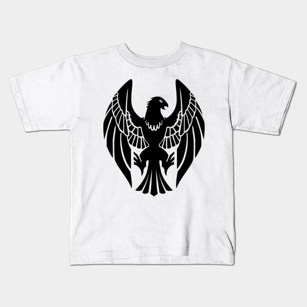 Black Eagles (Black and White) Kids T-Shirt by SJBTees